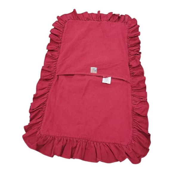 Vintage Ralph Lauren Vintage Cotton Ruffle Pillow Sham Red Made in USA - Picture 2 of 4